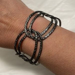 Hammered gun metal cuff bracelet